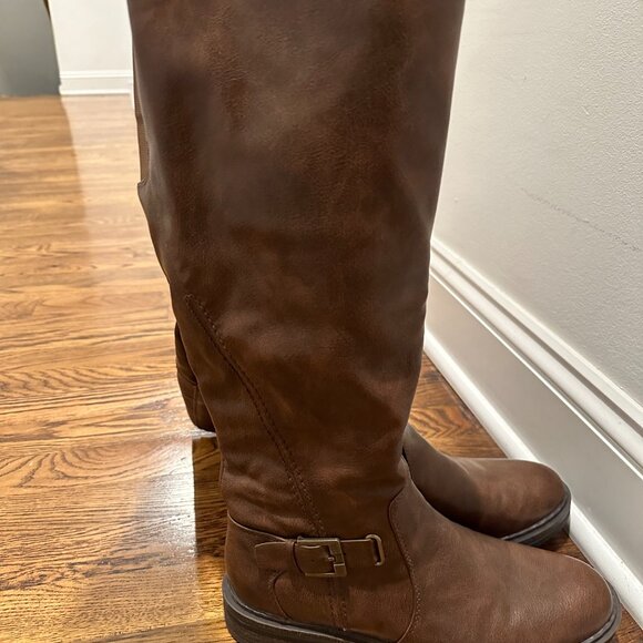 BareTraps Brown Knee-High Riding Boots -- WIDE CALF --9M - Picture 3 of 7